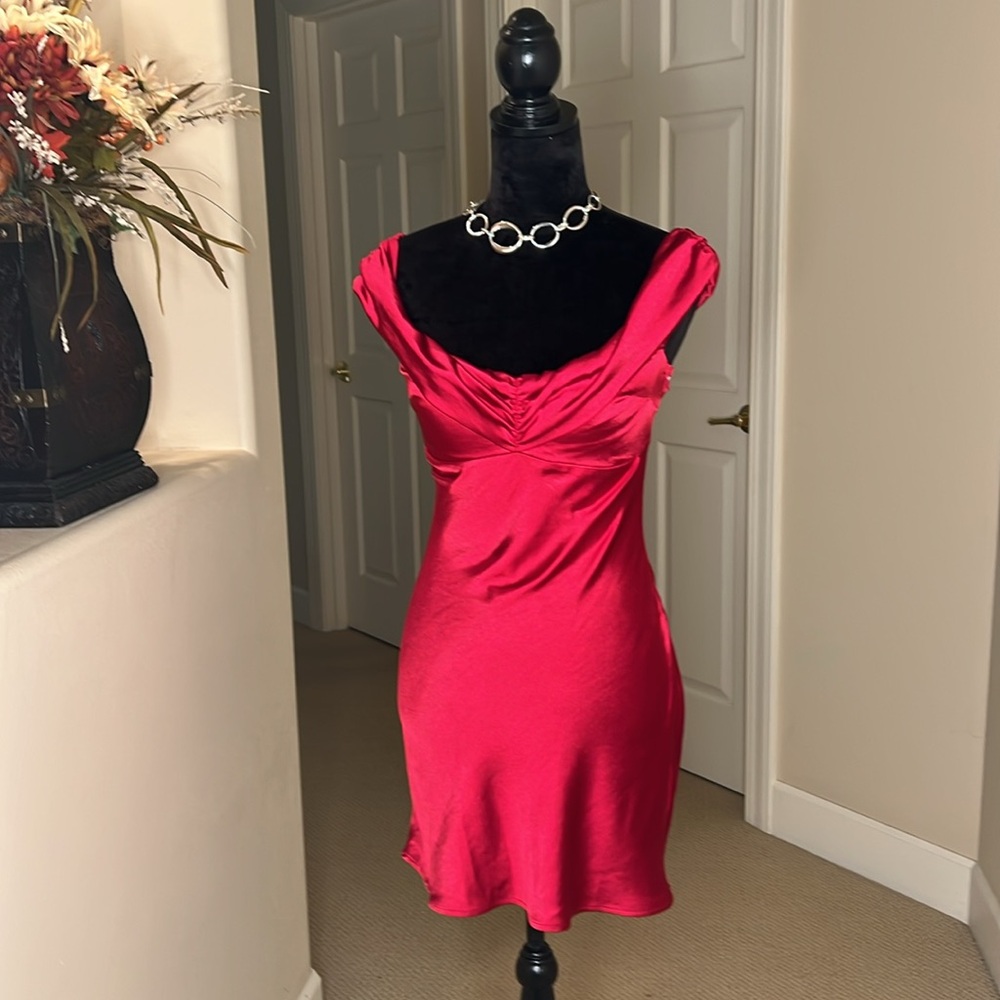 Princess Polly Red Satin Mini Dress nwot